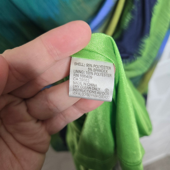 Tahari Drape Neck Ruched Midi Dress Size 4 Art to Wear Work Office Abstract - Picture 4 of 6